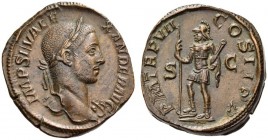 Severus Alexander, 222-235. Sestertius (Orichalcum, 30mm, 22.28 g 1), Rome, 228. IMP SEV ALEXANDER AVG Laureate head of Severus Alexander to right, wi...