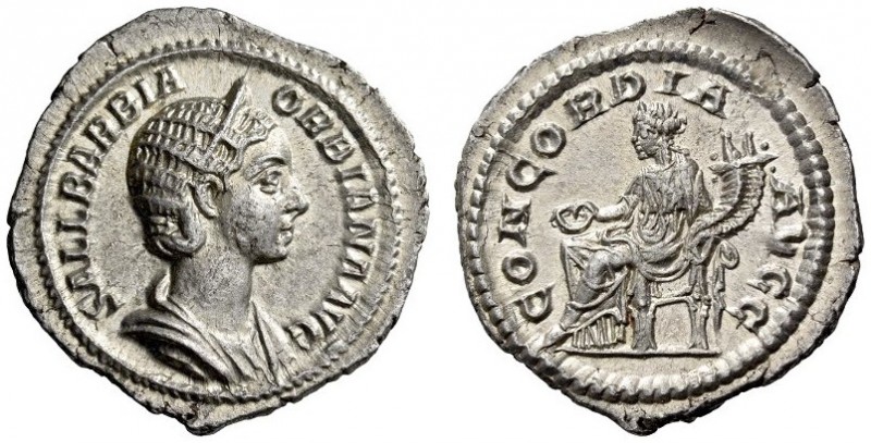 Orbiana, Augusta, 225-227, wife of Severus Alexander. Denarius (Silver, 20mm, 2....