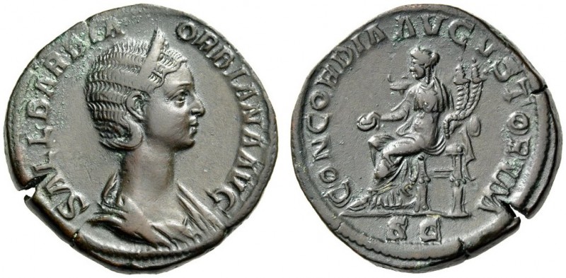 Orbiana, Augusta, 225-227, wife of Severus Alexander. Sestertius (Orichalcum, 29...