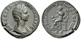 Orbiana, Augusta, 225-227, wife of Severus Alexander. Sestertius (Orichalcum, 29mm, 20.92 g 12), Rome , 225. SALL BARBIA ORBIANA AVG Draped bust of Or...