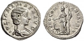 Julia Mamaea, Augusta, 222-235, mother of Severus Alexander. Denarius (Silver, 18mm, 3.73 g 1), Mamaea was the younger daughter of Julia Maesa, Rome, ...