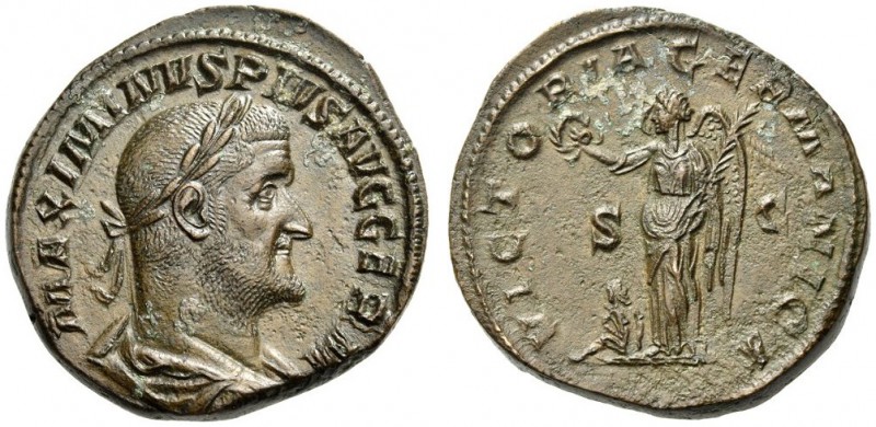 Maximinus I, 235-238. Sestertius (Orichalcum, 29mm, 24.32 g 12), Rome, 236-237. ...