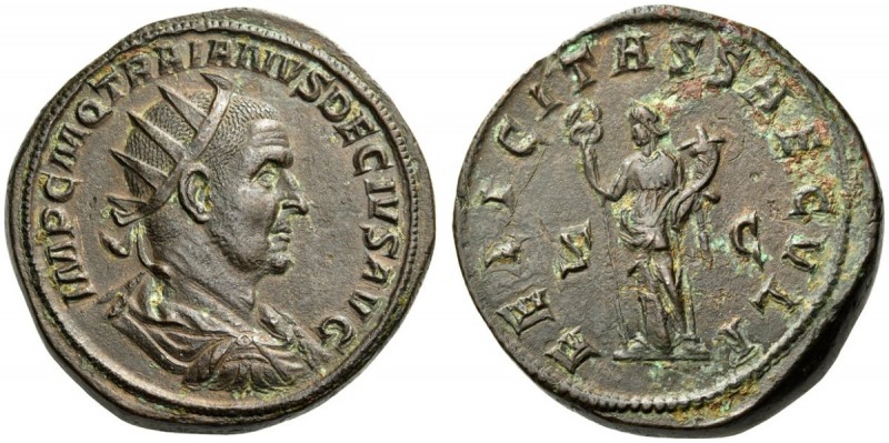 Trajan Decius, 249-251. Double Sestertius (Orichalcum, 36mm, 46.76 g 112), Rome....