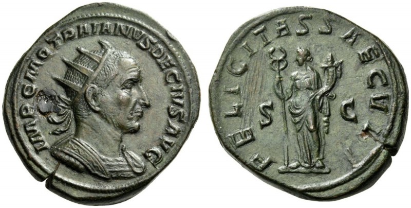 Trajan Decius, 249-251. Double Sestertius (Orichalcum, 36mm, 39.25 g 1), Rome. I...