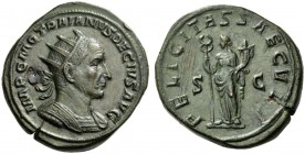 Trajan Decius, 249-251. Double Sestertius (Orichalcum, 36mm, 39.25 g 1), Rome. IMP C M Q TRAIANVS DECIVS AVG Radiate and cuirassed bust of Trajan Deci...