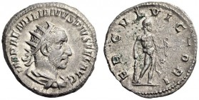 Aemilian, 253. Antoninianus (Silver, 20mm, 3.24 g 1), Rome. IMP AEMILIANVS PIVS FEL AVG Radiate, draped and cuirassed bust of Aemilian to right. Rev. ...