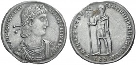 Constantius II, 337-361. Medallion of 4 heavy siliquae or 3 light milarenses (Silver, 38mm, 12.61 g 6), Thessalonica, 340-350. FL IVL CONSTANTI-VS PIV...