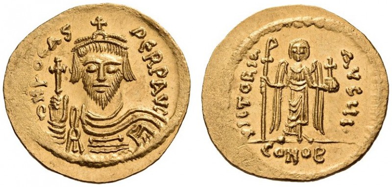 Phocas, 602-610. Solidus (Gold, 20mm, 4.50 g 7), Constantinople, 10th officina (...
