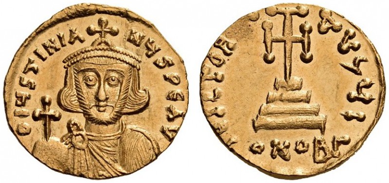 Justinian II, first reign, 685-695. Solidus (Gold, 18mm, 4.41 g 6), Constantinop...