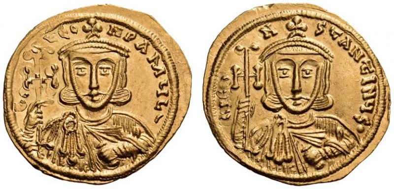 Constantine V Copronymus, 741-775. Solidus (Gold, 20mm, 4.46 g 6), Constantinopl...