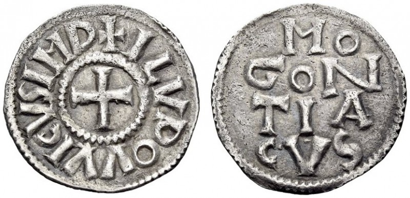 CAROLINGIANS. Louis the Pious, as emperor, 814-840. Denier (Silver, 19mm, 1.45 g...