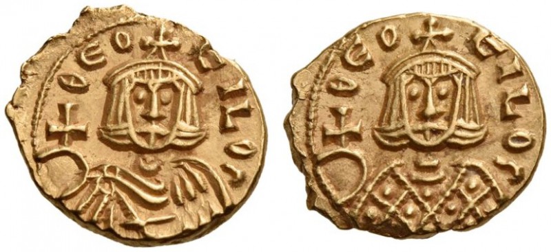 Theophilus, 829-842. Semissis (Gold, 12mm, 1.84 g 5), Syracuse, 829 - 830/1. Θ'Ο...