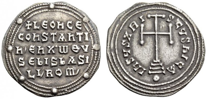 Leo VI the Wise, with Constantine VII, 886-912. Miliaresion (Silver, 24mm, 2.96 ...