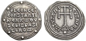 Leo VI the Wise, with Constantine VII, 886-912. Miliaresion (Silver, 24mm, 2.96 g 1), Constantinople, 908-912. +LEON CE / CONSTANTI / N’ENX.ωEV / SEBI...