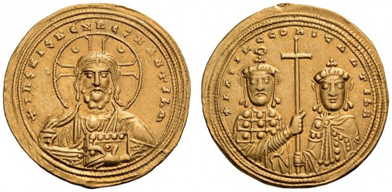 Basil II Bulgaroktonos, with Constantine VIII, 976-1025. Histamenon (Gold, 19mm,...