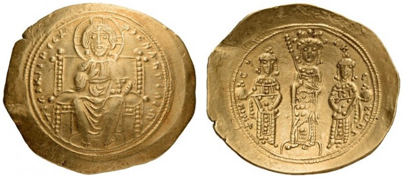 Eudocia, with Michael VII and Constantius, 1067. Histamenon (Gold, 24mm, 4.28 g ...