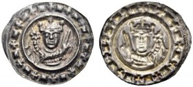 Germany, Ulm (Königliche Münzstätte). Friedrich II, emperor, 1215- 1250. Bracteate (Silver, 20mm, 0.34 g 12). Crowned and winged facing bust, raising ...