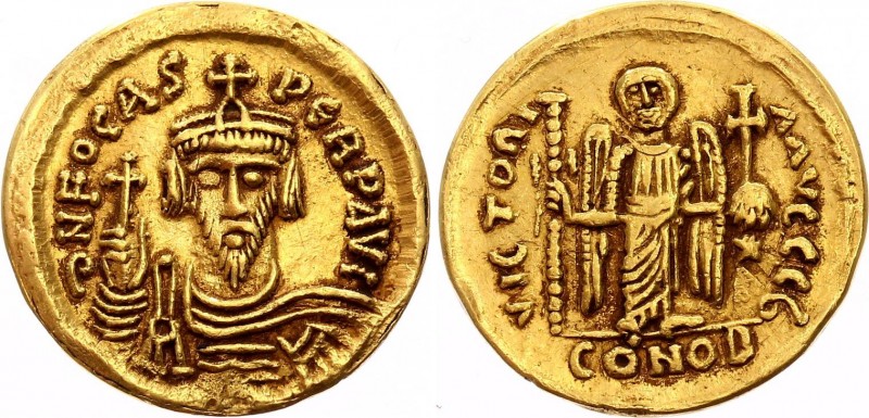 Ancient World Byzantine Focas (602-610) AU Solidus Constantinople Officina I, 60...
