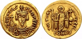 Ancient World Byzantine Focas (602-610) AU Solidus Constantinople Officina I, 607-609 A.D. 
CONOB. DOC 10j; Sear 620.; Gold 3.84g 20mm; FOCAS - PERP ...