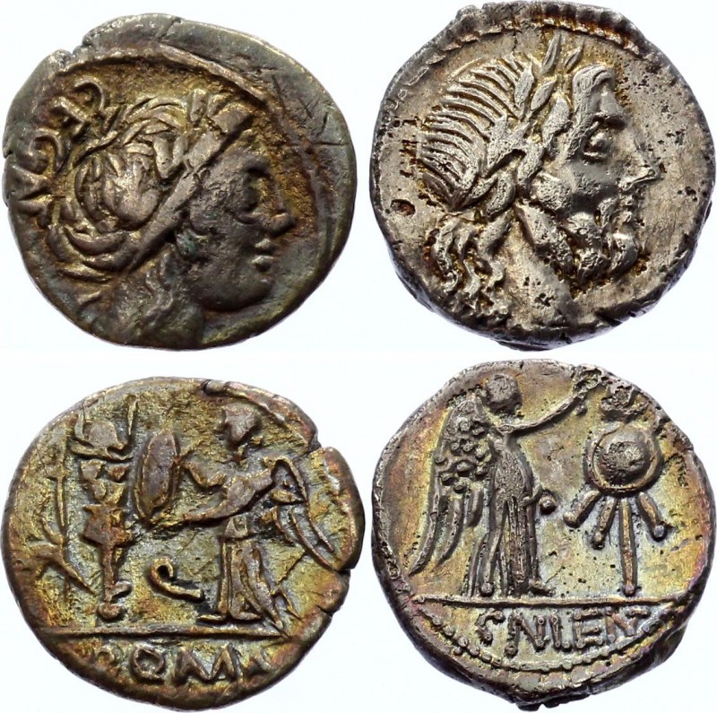 Ancient World Roman Republic Lot of 2 Denaruis 150 - 80 B.C.
Rome. Lot of two r...
