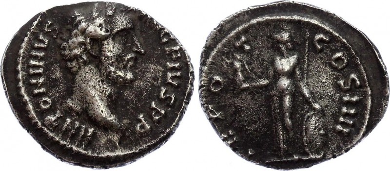 Ancient World Roman Empire Antoninus Pius AR Quinarius 138-161 AD Rome 145 A.D....