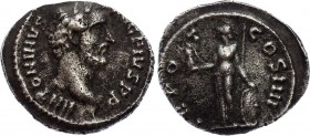 Ancient World Roman Empire Antoninus Pius AR Quinarius 138-161 AD Rome 145 A.D.
Silver 1.92g 15mm; RIC# 155; Obv: ANTONINVS - AVG PIVS P P Head laure...