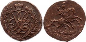 Russia Polushka 1759 RR
Bit# 513 R1; 3 Roubles by Petrov; 1 Rouble by Ilyin; Copper 2,52g.; AUNC; Edge - rope; Natural cabinet patina and colour; Sha...