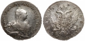 Russia 1 Rouble 1761 СПБ TI НК RR
Bit# 294 (R); Silver; Petrov-6 Roubls; Ilyin-3 Roubls; Portrait by T.Ivanov