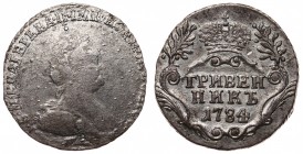 Russia Grivennik 1784 СПБ
Bit# 498; Silver; 0.75 Rouble by Petrov