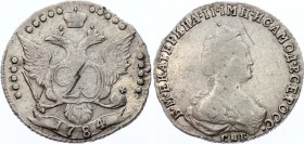 Russia 20 Kopeks 1784 СПБ
Bit# 397; 1 Rouble by Petrov., VF