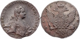 Russia 1 Rouble 1766 СПБ ТI АШ
Bit# 197; Conros# 70/21; 5 Rouble by Ilyin; Silver 22,17g.; Edge - rope; XF-AUNC.