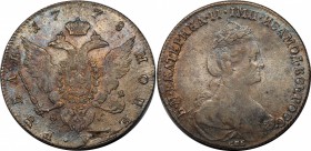 Russia 1 Rouble 1778 СПБ ФЛ
Bit# 226; 2,5 Rouble by Petrov; Conros# 71/3; Silver, VF-XF