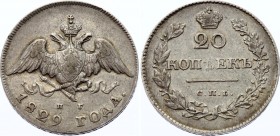 Russia 20 Kopeks 1829 СПБ НГ
Bit# 136; Silver; Rare coin on practice., XF