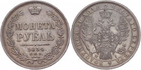 Russia 1 Rouble 1854 СПБ HI
Bit# 234; Conros# 79/119; 1,5 Rouble by Petrov; Silver 20,72g.; Edge - inscription; XF-AUNC.