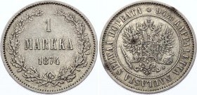 Russia - Finland 1 Markkaa 1874 S
Bit# 631; Conros# 484/7; Silver, XF+