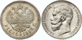 Russia 1 Rouble 1898 АГ
Bit# 43; Silver 19.83g; XF with Nice Light-Golden Toning