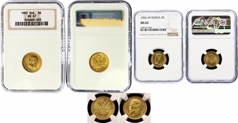 Russia 5 Roubles 1902 AP NGC MS67
Bit# 29; Gold (.900) 4.3g