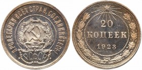 Russia - USSR 20 Kopeks 1923 PROOF
Y# 82; Silver, Proof.