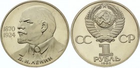 Russia - USSR 1 Rouble 1985 PROOF!
Y# 197.1; Proof; Mintage 40,000; Vladimir Lenin; Leningrad Mint