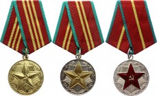 Russia - USSR Set of 3 Medals "For Impeccable Service"
For Impeccable Service - 10, 15 & 20 Years; Медаль «За безупречную службу» - 10, 15, 20 Лет...