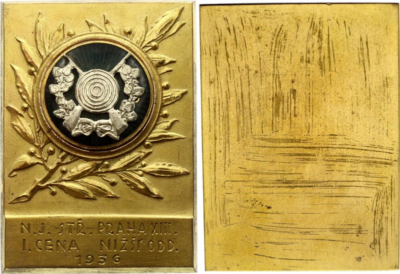 Czechoslovakia Plaquette "1st Place in the Shooting Competition" 1936
64.83g 60...