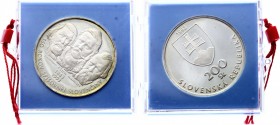 Slovakia 200 Korun 1993 PROOF RARE
KM# 19; Silver Proof; Mint. 2,000; 150 Years Slovak Language; Original Sealed Bank Package