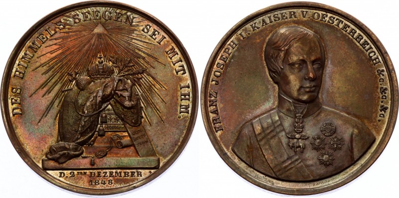 Austria Bronze Medal 1848
Coronation on 2 December 1848 AE medal, Av: frontal h...