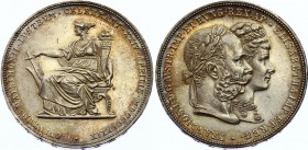 Austria 2 Gulden 1879 Silver Wedding
X# M5; Silver; Franz Joseph I - Silver Wedding Jubilee; UNC with minor scratches; Amazing Golden Toning