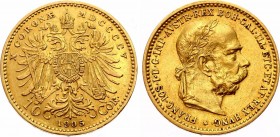 Austria 10 Corona 1905
KM# 2805; Gold (.900) 3.38g 19mm; Franz Joseph I