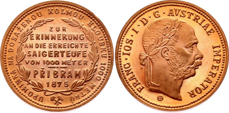 Austria Pribram Zlatnik / Gulden 1875 Modern Restrike!
11.42g 29mm; Proof; On t...