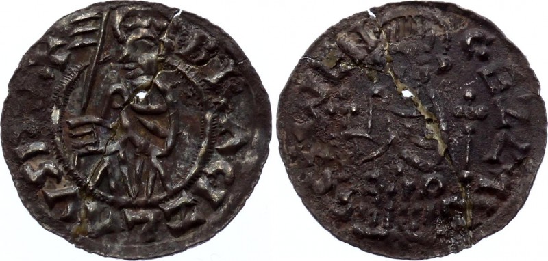 Bohemia Bretislav I. Denár 1037 - 1055
C# 317F VIII/2; Břetislav I.; 0.90g 19mm...