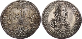 German States Augsburg 1 Thaler 1642
Dav. 5039, KM# 77. Free City Taler 1626. Ferdinand III. Silver, very beautiful dark multi color patina. UNC.
