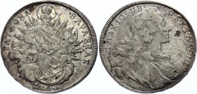 German States Bavaria 1 Konventionsthaler 1764 A
KM# 519.1; Silver; Removed Mintmark