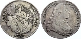 German States Bavaria 1/2 Thaler 1775
KM# 499; Maximilian III Joseph